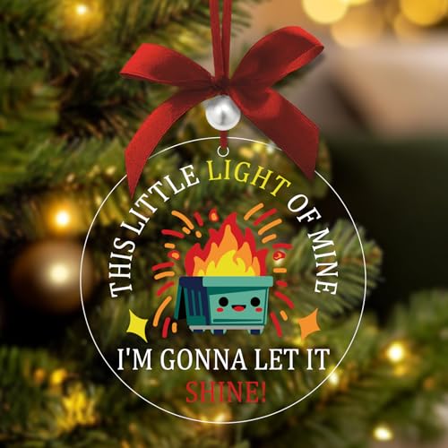 Tian Zhun Dumpster Fire Ornament Dumpster Fire Accession Funny Christmas Ornaments for Work Coworker Teacher Office Xmas Tree Decor - color: Dumpster Fire