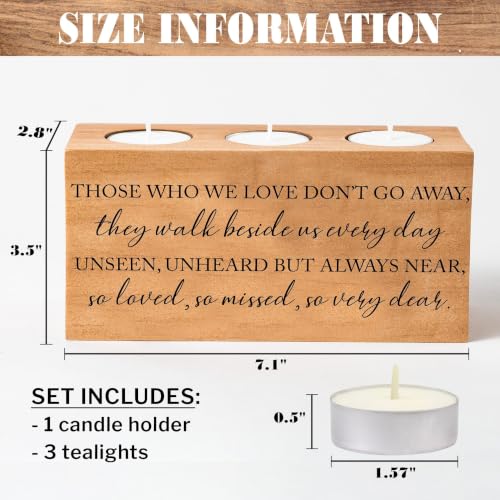 Sympathy Bereavement Gift for Loss of Loved One - Memorial Candle Holders - Handcrafted Wooden Keepsake with Poem - Condolence for Loss of Mother, Father (WE Love) - color: We Love