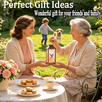Hummingbird Garden Deco Solar Lanterns Outdoor Waterproof,Metal Hanging Decorative Solar Lights,Mothers Day Gifts,Birthday Gifts for Women Mom Grandma,Gardening Gifts for Yard,Patio, Lawn,Tabletop - style: Style_ Hummingbird