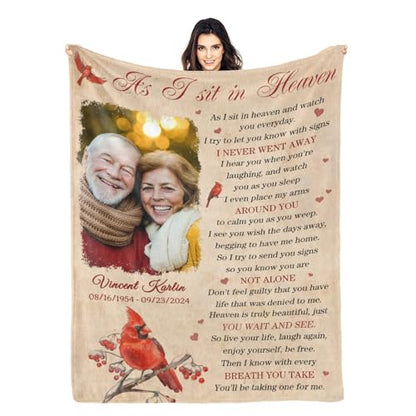 Personalized Memorial Blankets with Photos, in Memory of Loved One Gifts, Sympathy Bereavement Cardinal Blanket for Loss of Mom Dad Grandma Husband Son Daughter - color: New Arrivals-6