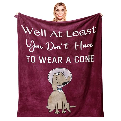 Get Well Gifts for Women/Men After Surgery Red Blanket 50"x60" | Feel Better/Get Well Soon Gifts for Women, Surgery Recovery Gift for Men, at Least You Dont Have to Wear A Cone - color: Get Well Gifts-red, size: 50"X60"