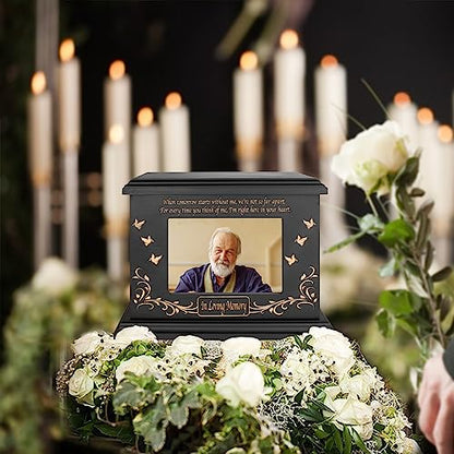 DGDCDV Cremation Urns for Human Ashes Male Female with Photo Frame