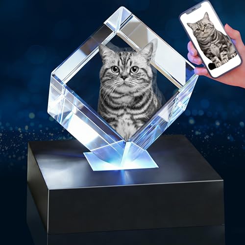 Pet Memorial Gifts,3D Crystal Photo,Personalized Dog Memorial Gifts,Laser Etched Keepsake Sympathy Gift for Loss of Pet, Remembrance Gift for Dog Cat Lovers - color: Cut Corner 1