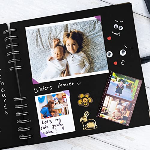 Scrapbook Album, 60 Pages, 8 x 8 Inch, Black Photo Album, Scrap Book | Hardcover with Thick 250 GSM Kraft Paper, Ideal for Your Scrapbooking Albums, Art & Craft Projects (Black, 8 x 8 Inch) - color: Black, size: 8 X 8 Inch
