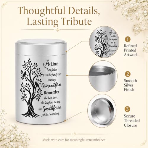 8-Piece Small Urns for Human Ashes, 2.7 Inch Mini Keepsake Cremation Urns Set for Family Sharing, Decorative Memorial Ashes Holder, Funeral Bereavement Gift