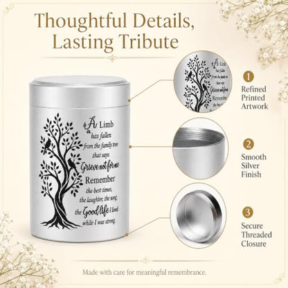 8-Piece Small Urns for Human Ashes, 2.7 Inch Mini Keepsake Cremation Urns Set for Family Sharing, Decorative Memorial Ashes Holder, Funeral Bereavement Gift