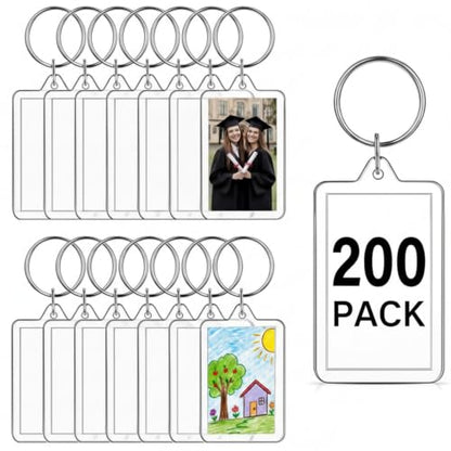 Yaomiao Acrylic Photo Frame Keychain Holder Photo Picture Insert Blank Keyring for DIY Craft - size: 2 x 3 Inch