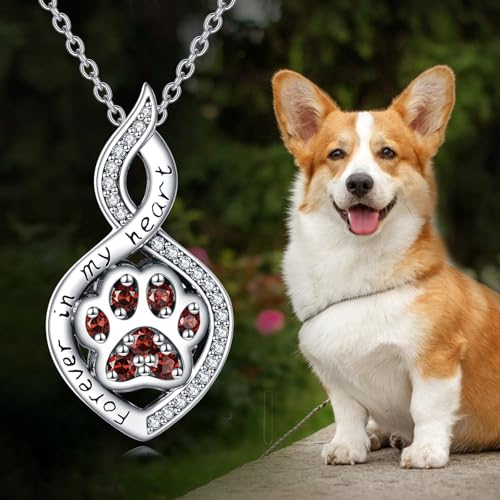 Butterfly/Dragonfly/Pet Paw/Tree of Life/Maple Leaf/Cross Urn Necklace for Ashes 925 Sterling Silver Cremation Pendant Jewelry Gifts for Women Mom - color: Paw-January