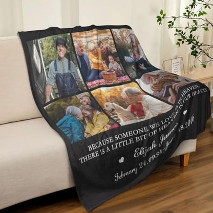 Personalized Memorial Blanket, Photo Blankets Using My Own Photos Sympathy Gifts for Loss of Mother Father Husband Grandma Son - color: Memorial Blanket 26