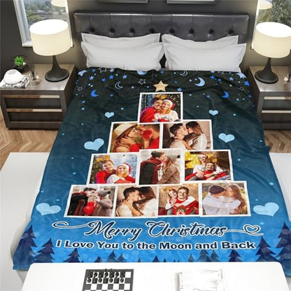 Gift for Couples Customized Picture Collage Throw Blanket for Adult Personalized Soft Flannel Blanket Using My Own Photo Comfy Blanket for Wife Husband Girlfriend Boyfriend Made in USA - color: Style 19