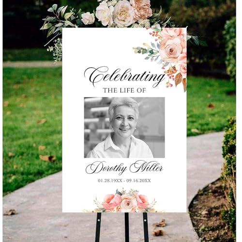 Personalized Funeral Welcome Signs, Celebration Of Life Yard Sign, Celebration of Life Decoration, Custom Memorial Sign, Minimalist Memorial Sign With Photo, Memory Signs For Funerals#6 - color: Design 6