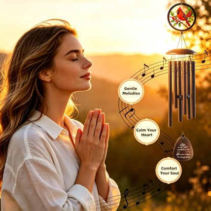 40''Memorial Wind Chimes for Loss of Loved One，Cardinal Wind Chimes - color: 40" Memorial Cardinal Wind Chimes