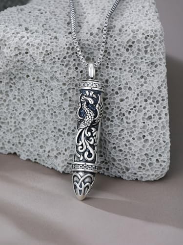 JKR Keepsake Urn Necklace for Ashes Cremation Jewelry Memorial Gift - style: 10-Bullet-Phoenix