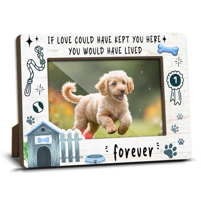 Dog Memorial Photo Frames Dog and Cat Loss Remembrance Gift Sympathy Keepsake for Pet Lovers Condolence Present for Pet Owner If love Could Have Kept You Here Picture Frames 4x6 Photo - YY013 - color: white dog03