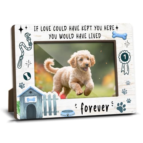 Dog Memorial Photo Frames Dog and Cat Loss Remembrance Gift Sympathy Keepsake for Pet Lovers Condolence Present for Pet Owner If love Could Have Kept You Here Picture Frames 4x6 Photo - YY013 - color: white dog03