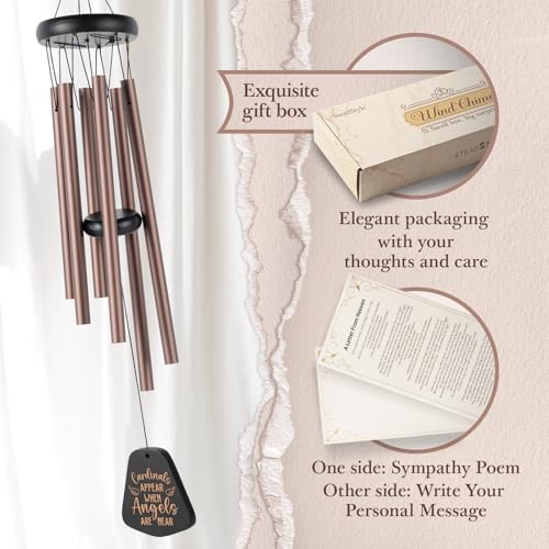 SteadStyle Sympathy Gifts for Loss of Loved One, Memorial Wind Chimes 26 in