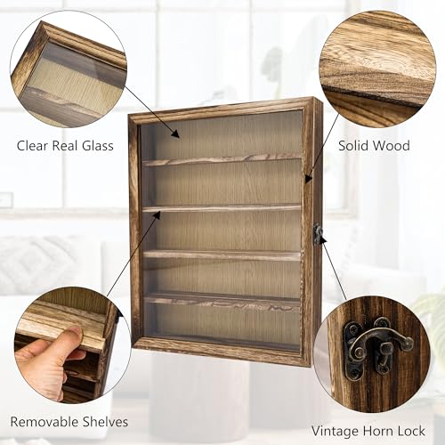 11x14 Shadow Box Frame with Removable Shelves,Collectible Display Shelves Case,Military Challenge Coin Display Case,Wood Shadow Boxes Display Cases for Keepsake,Pictures - color: Wood, size: 11*14
