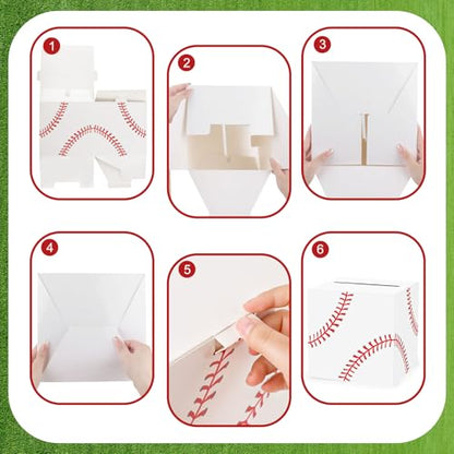 Hxezoc Baseball Card Box Sports Party Favors Post Box Cardboard Receiving Money Holder for Baseball Theme Wedding Reception, Baby Showers, Anniversary, Birthday Party, Table Centerpiece Decorations - style: Baseball