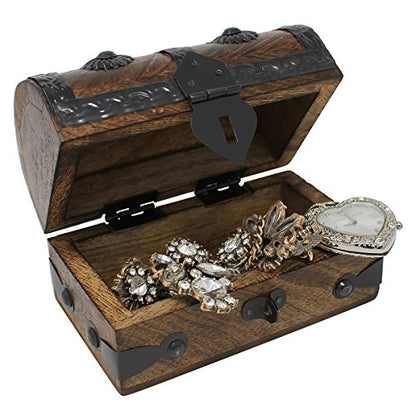 Nautical Cove Treasure Chest Keepsake and Jewelry Box Wood - Decorative Treasure Box - size: Small