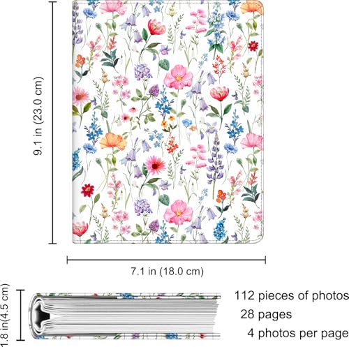 Fintie Photo Album 4x6 Photos - 112 Pockets Wallet Albums Memory Book | Vegan Leather Cover, 4X6 Picture Keepsakes, Family/Wedding/Travel Memory Book, Baby/Kids/Boys/Girls Gift, Flower Fantasy - color: flower fantasy
