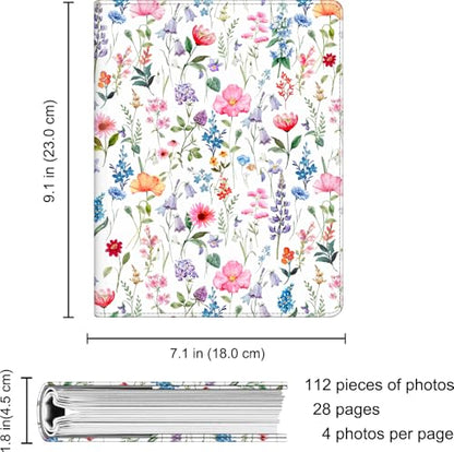 Fintie Photo Album 4x6 Photos - 112 Pockets Wallet Albums Memory Book | Vegan Leather Cover, 4X6 Picture Keepsakes, Family/Wedding/Travel Memory Book, Baby/Kids/Boys/Girls Gift, Flower Fantasy - color: flower fantasy
