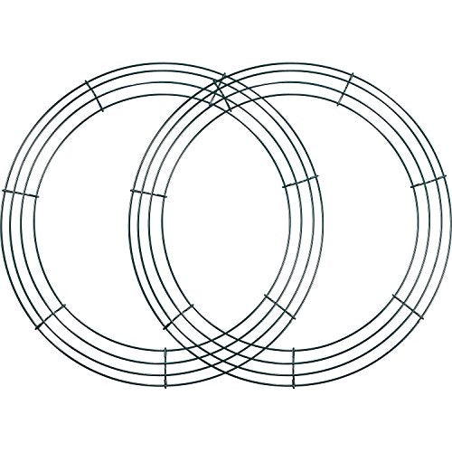 Sumind 2 Pack 14 InchWreath Wire Frame Metal Wire Wreath Base | Rings Round Forms,DIY Craft Supplies, for Thanksgiving Halloween Christmas Wedding Decor, for Hanger Flower - size: 14 Inch