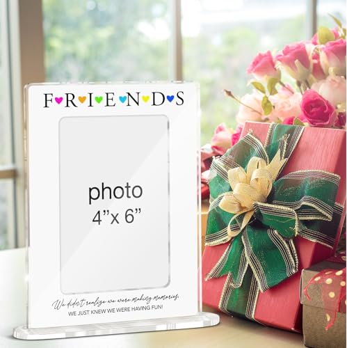 Friendship Gifts Photo Frame, Gifts for BFF Best Friend Besties Sister, Best Friends Bestie Acrylic Picture Frames, 4 x 6 Inch Photo - color: X-Friends