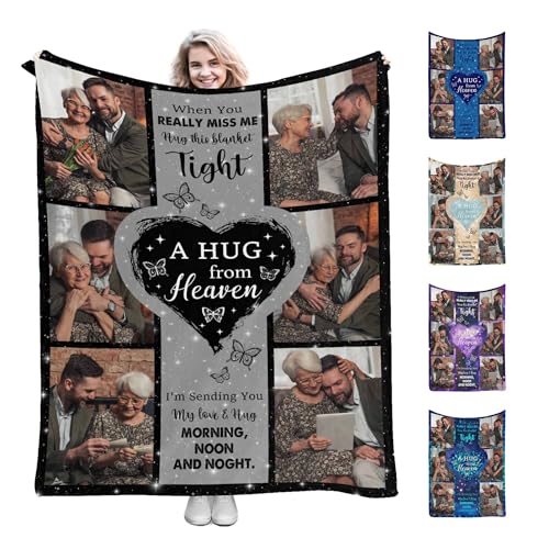 Personalized Memory Blanket with Pictures Glitter and Butterfly Sympathy Bereavement for Loss Loved Ones Custom Memorial Blankets Sympathy Blanket in Loving Memory - color: Color 05