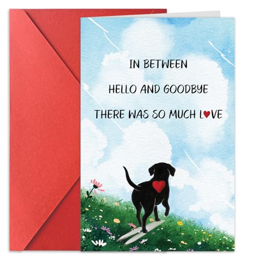 Pet Sympathy Cards for Dog loss Condolence Bereavement Card for Owner & Family Mourning and Missing Messages - color: HK039