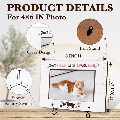 Cat Photo Frame For Girls, Funny Gifts For Birthday Christmas Thanksgiving, Just A Girl Who Loves Cats Picture Frame Gifts For Cat Lovers, Cat Themed Gifts For Girls Friend Cat Mom Cat Owner -29 - size: Just A Girl Who Loves Cats
