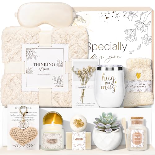 Get Well Gifts for Women Self Care Gifts Basket - Relaxing Spa Care Package After Surgery Feel Better Sympathy Mothersday Birthday Gift for Her Mom Sister Friend Wife (Beige) - color: Beige