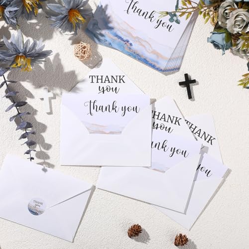 Fumete 50 Set Funeral Thank You Cards, Watercolor Agate - style: Watercolor Agate