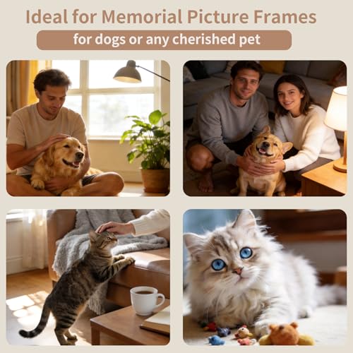 Dog Memorial Gifts for Loss of Dog, Pet Rotating Photo Frame | Wooden Frame for 4x6" Photo Double Sided, with Fur Jar, Pet Paw Print Kit , Keepsake Sympathy Gift for Dog or Cat