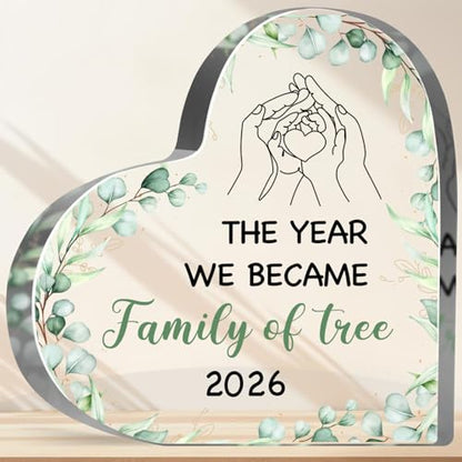Newborn Gifts for Women Men, Heartwarming Newborn Keepsake for Mom Dad New Parents, 2026 Pregnancy Announcement Keepsake Plaque Desk Shelf Nursery Sign - style: Family of tree