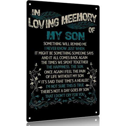 In Loving Memory Aluminum Wall Decor 8x12 Inch Memorial Keepsake for Deceased Loved One Retro Style Remembrance Plaque with Heartfelt Verse for Home Wall Hanging Sympathy Gift for Bereaved Family