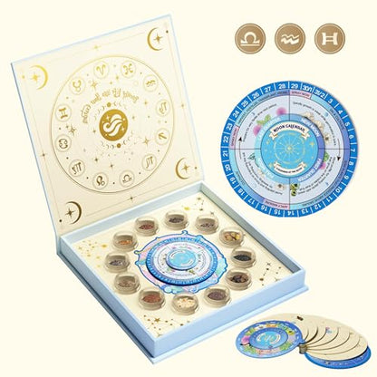 Lush&Dew Zodiac Garden Seed Bank Air Signs, Gardening Gifts for Women Men | 12 Varieties Non-GMO Herb Flower Seeds in Seed Organizers, Heirloom Seed Gift Set, Witchcraft Supplies, Gemini Libra Aquarius - style: Air Signs