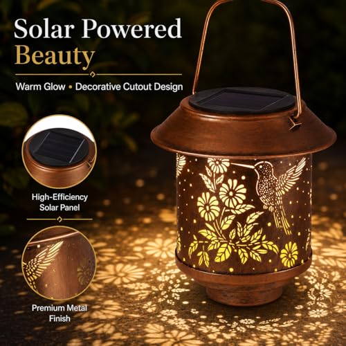 2 Pack Solar Hummingbirds Lantern Outdoor Hanging, Gifts for Women Mom - color: c-Hummingbird-2PC
