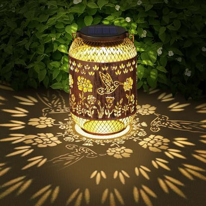 Solar Lanterns Outdoor Waterproof - Hummingbird Solar Lights for Garden, Hanging Metal Lantern Decor for Patio, Yard - Christmas Mothers Day Gifts for Women, Mom, Grandma (Hummingbirds, 1) - style: Hummingbirds