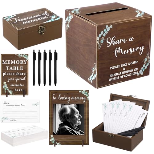 Gilprop 113 Pcs Celebration of Life Share a Memory Cards Set, Greenery - style: Greenery