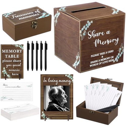 Gilprop 113 Pcs Celebration of Life Share a Memory Cards Set, Greenery - style: Greenery