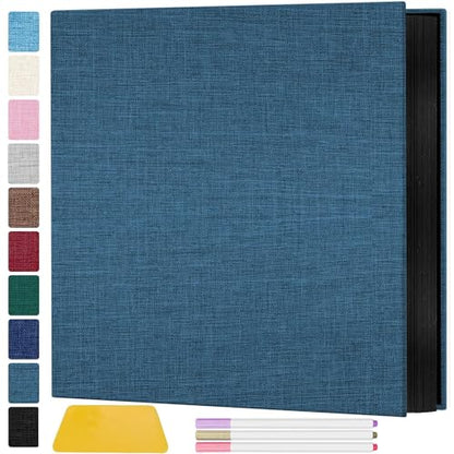 Zesthouse Photo Album Self Adhesive Pages, 60 Pages Magnetic Scrapbook Albums with Sticky Page, Photos Album Holds 8x10 & 5X7 & 4x6 & 6x8 & 3x5, Large Picture Book Ideal Gift for Family Wedding Baby - color: Black Blue, size: 11"x10.6"/Black 60 Pages