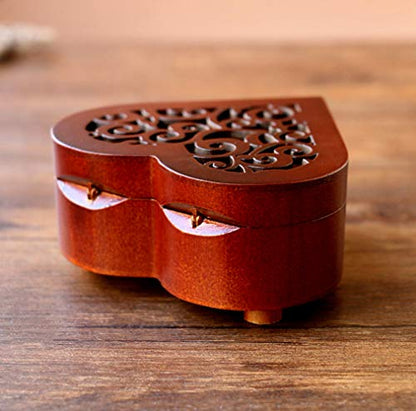 Sooharic Wooden Music Box Wind Up Clockwork Mechanism Small Musical Gifts (Let It Be) - color: Let It Be