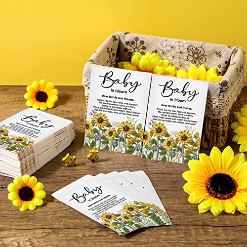 Fumete 100 Pcs Baby Shower Seed Packet Adhesive Envelopes, Sunflower - style: Sunflower
