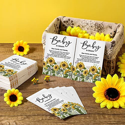 Fumete 100 Pcs Baby Shower Seed Packet Adhesive Envelopes, Sunflower - style: Sunflower