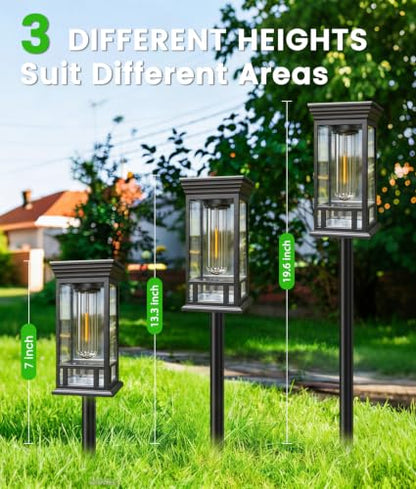 12 Pack Solar Pathway Lights Outdoor Waterproof, Bright Solar Garden Lights - color: Warm White, size: 12 Pack