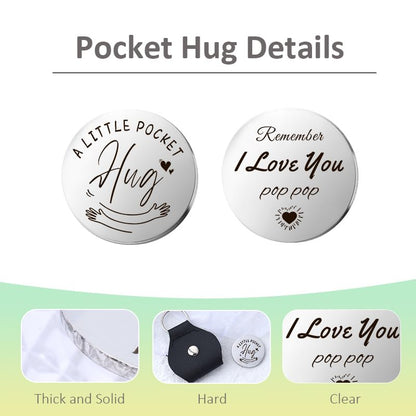 YALLNASL Grandma Aunt Mom Mothers Day Gift for Women Wife Grandpa Uncle Dad Fathers Day Presents for Men Husband Pocket Token - color: Love U Pop Pop