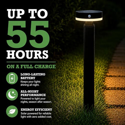 Solar Landscape Lights, Motion Sensor, 2 Modes, 55h Runtime, 4pk - size: In-Ground/Deck - 4 Pack