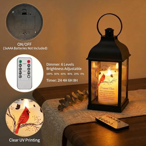Memorial Lantern, Sympathy Gift for Loss of Loved One, LED Candle
