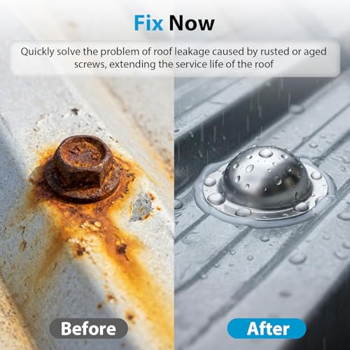 Stainless Steel Roofing Screw Caps for Roof Leak Repair, 100 Pcs