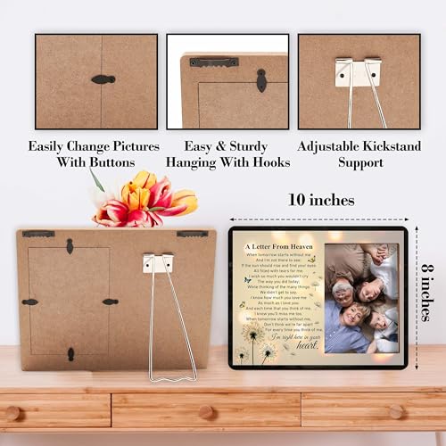 Memorial Pictures Frame, A Letter From Heaven Photo Frame, Sympathy Gifts For Loss Of Loved One, Farmhouse Home Living Room Bedroom Decoration -b31